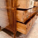 Commode Louis XVI en marqueterie de bois de placage XIX siècle