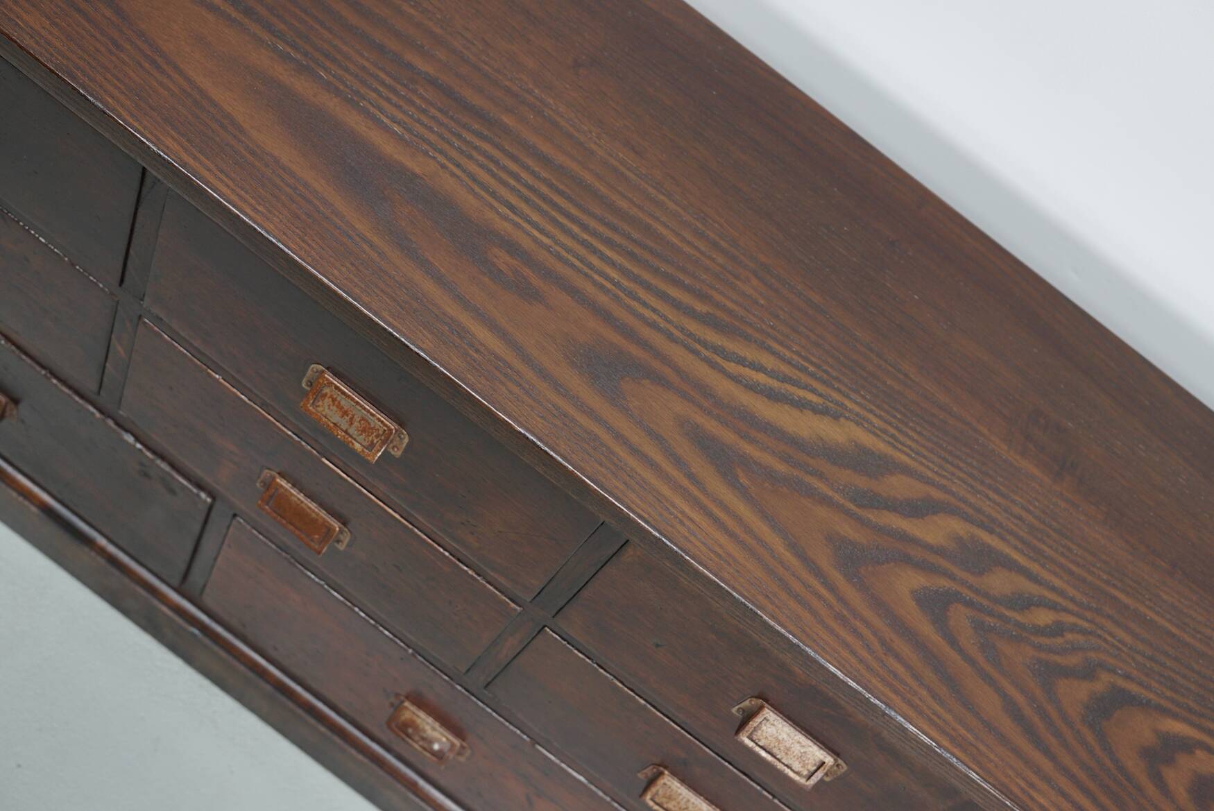 Vintage Dutch Oak Apothecary/Shop Cabinet, 1950s