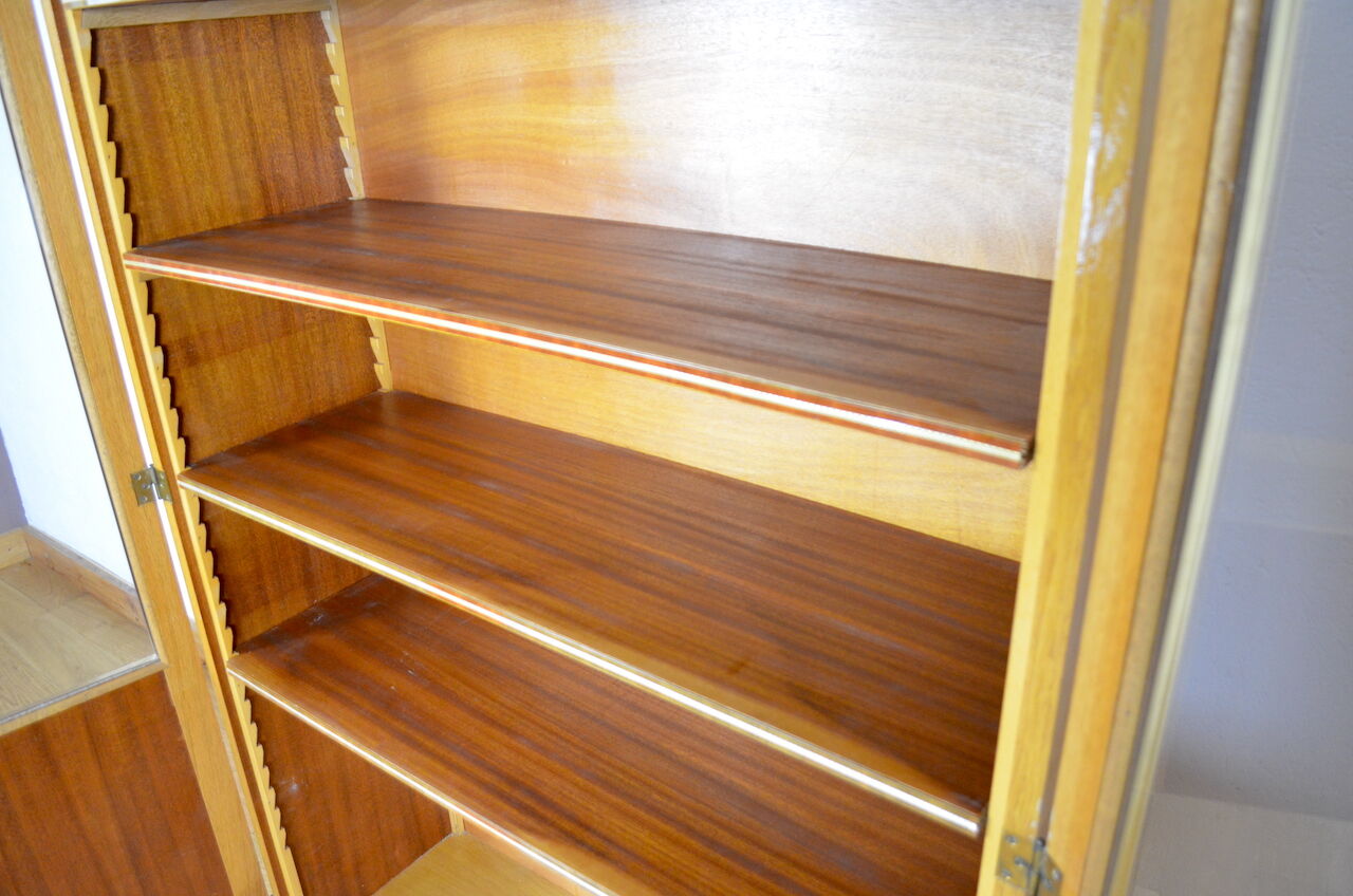 Vintage blond oak glazed library 1950