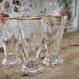 Lot de 4 verres à pastis Bistrot anciens avec marque de dosage