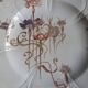 Set of 7 nielles model plates in longwy earthenware, art nouveau, circa 1900