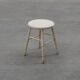 Rustic white wooden low farm stool, France ca. 1920