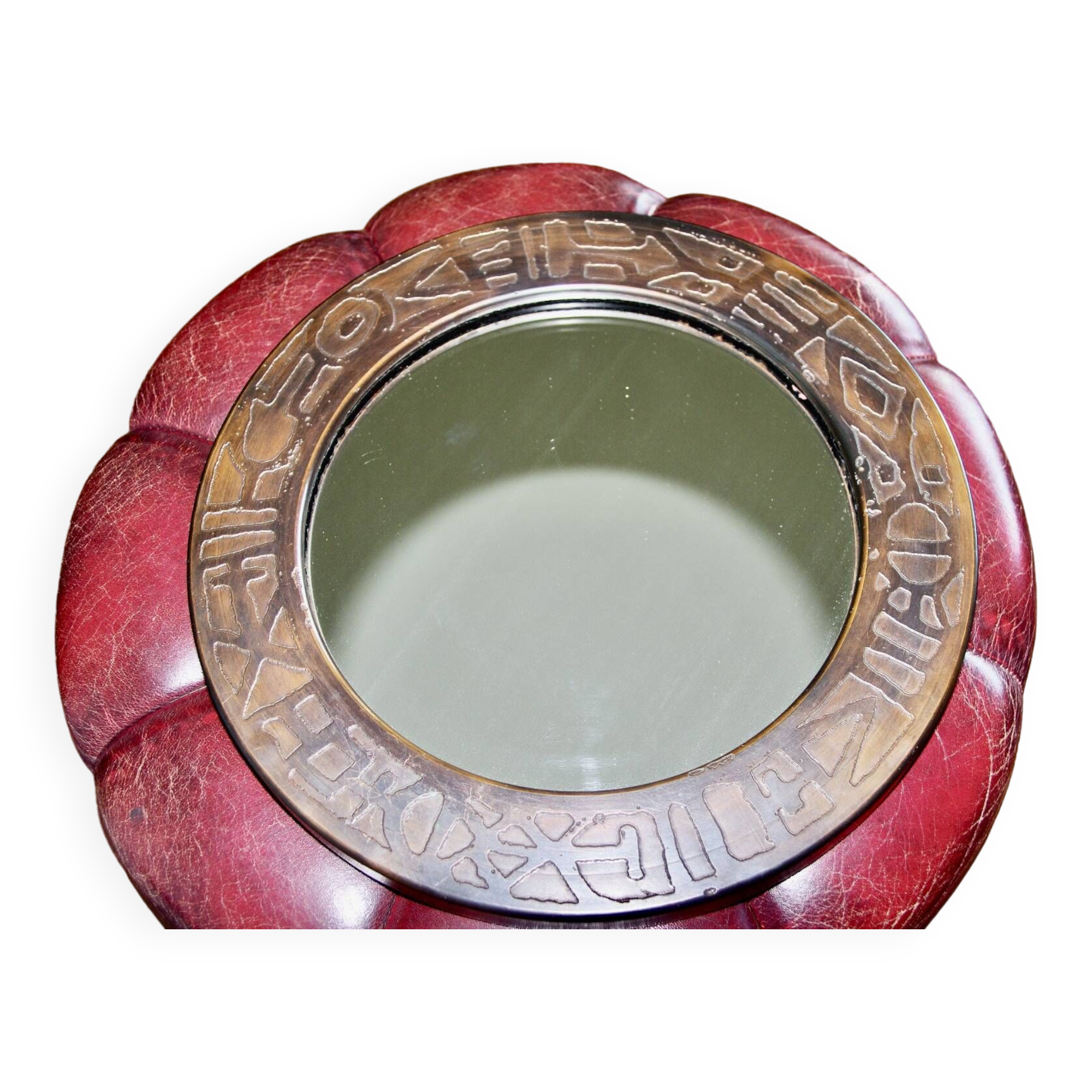 Vintage round copper mirror by marco fugeri 1960