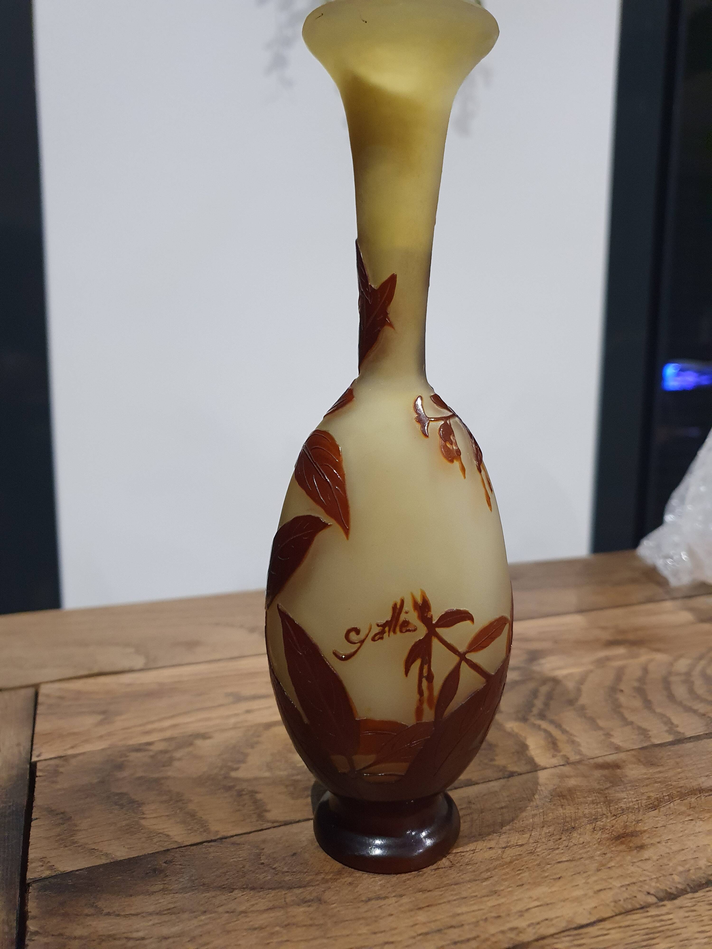 Vase in glass paste Emile Gallé Art Nouveau