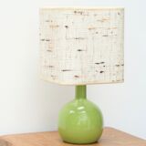 Lampe boule en bois vert pomme années 70