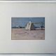 Watercolor Painting Seaside Normandy Beach? monogram 1957