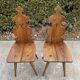 Pair of vintage Tyrolean chairs in solid wood