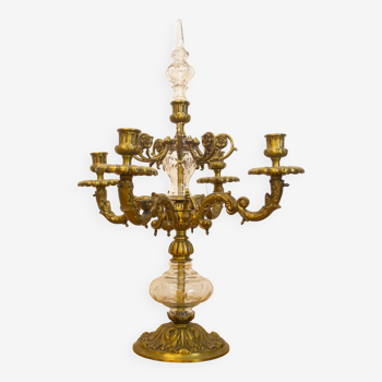 Bronze And Crystal Candleholder