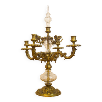 Bronze And Crystal Candleholder