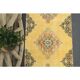 1970s Turkish Oushak Handmade Wool Cotton Yellow Runner 96x385