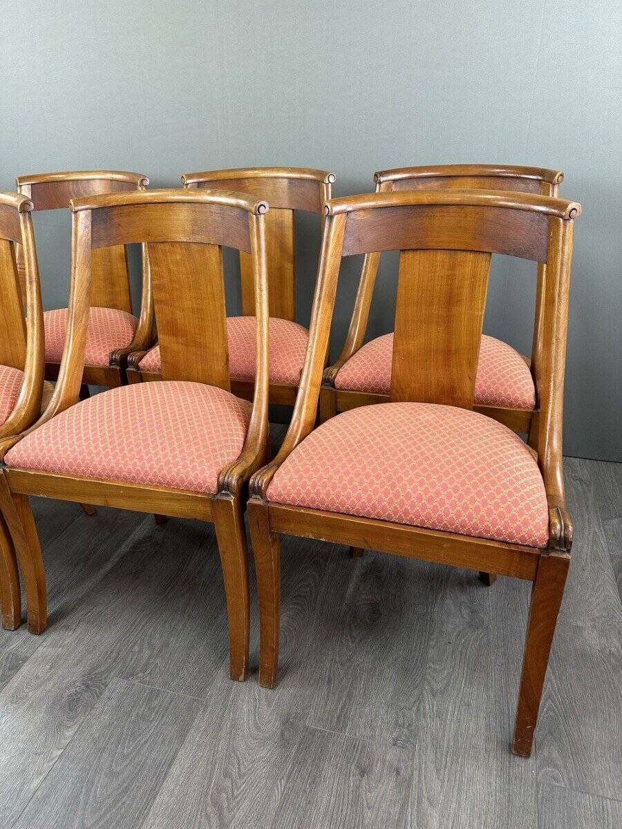 6 chaises gondole style Empire en bois, XXème siècle