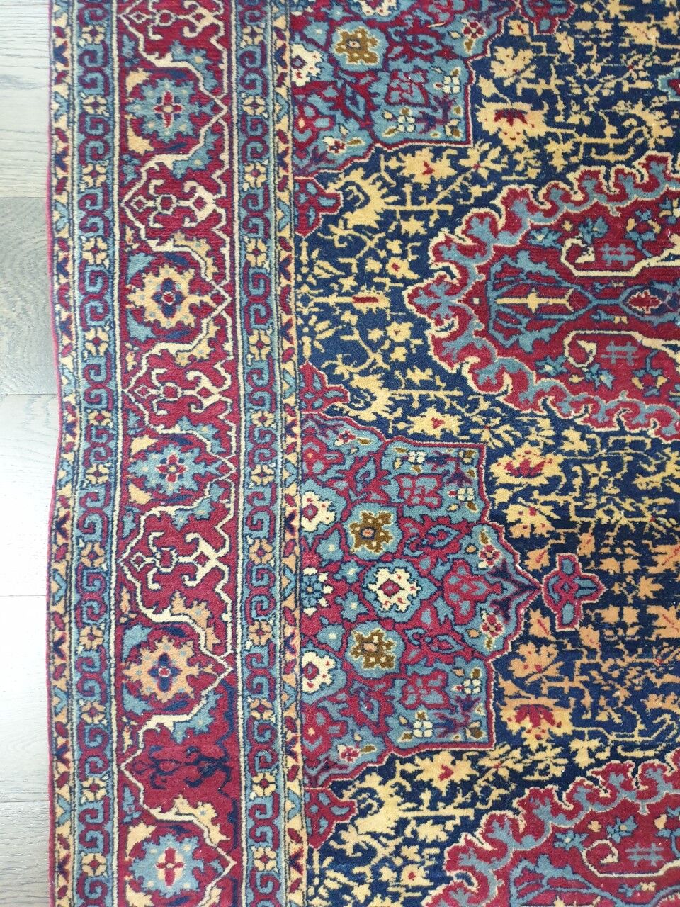 Antique handmade indian amritsar rug