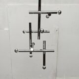 Minimalist chrome ceiling lamp from the mid-century space age by Temde, Switzerland, 1960s.