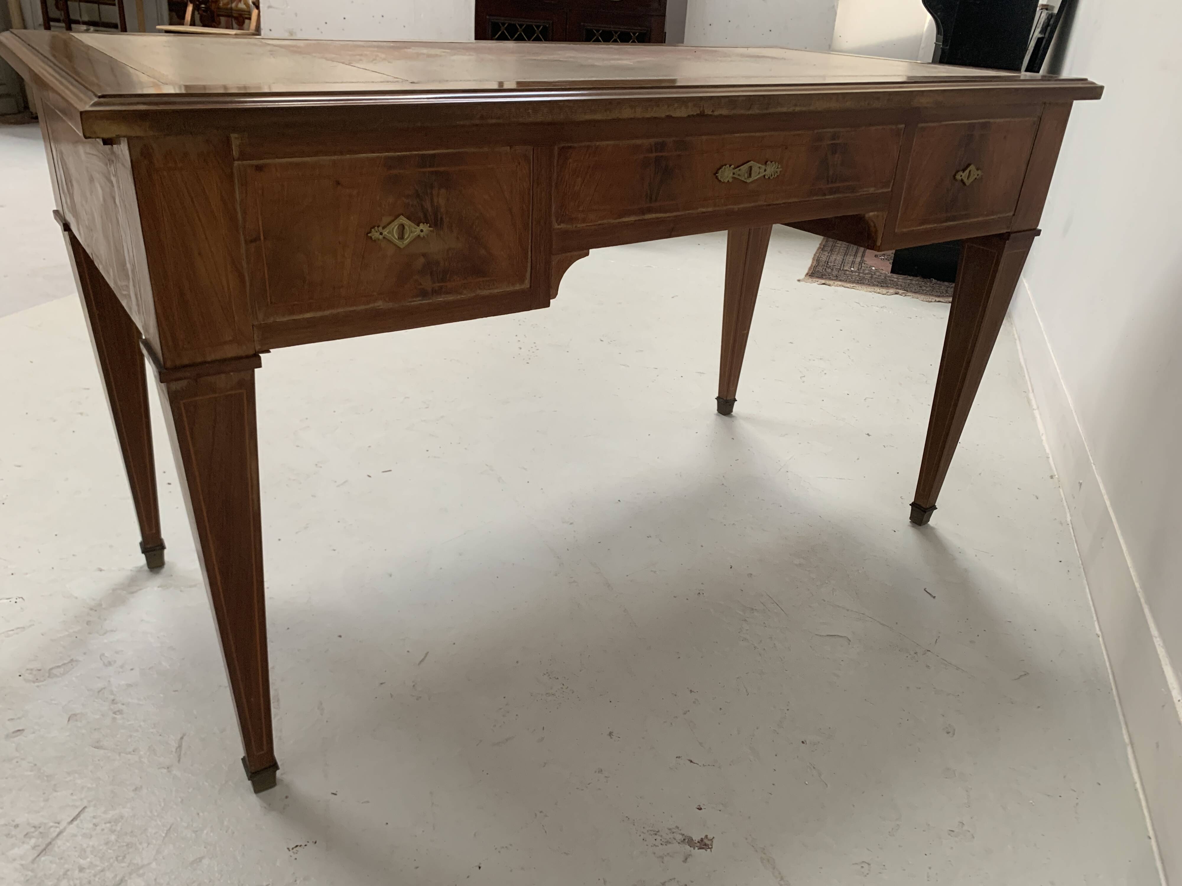 Directoire style desk in mahogany and veneer, 20th century