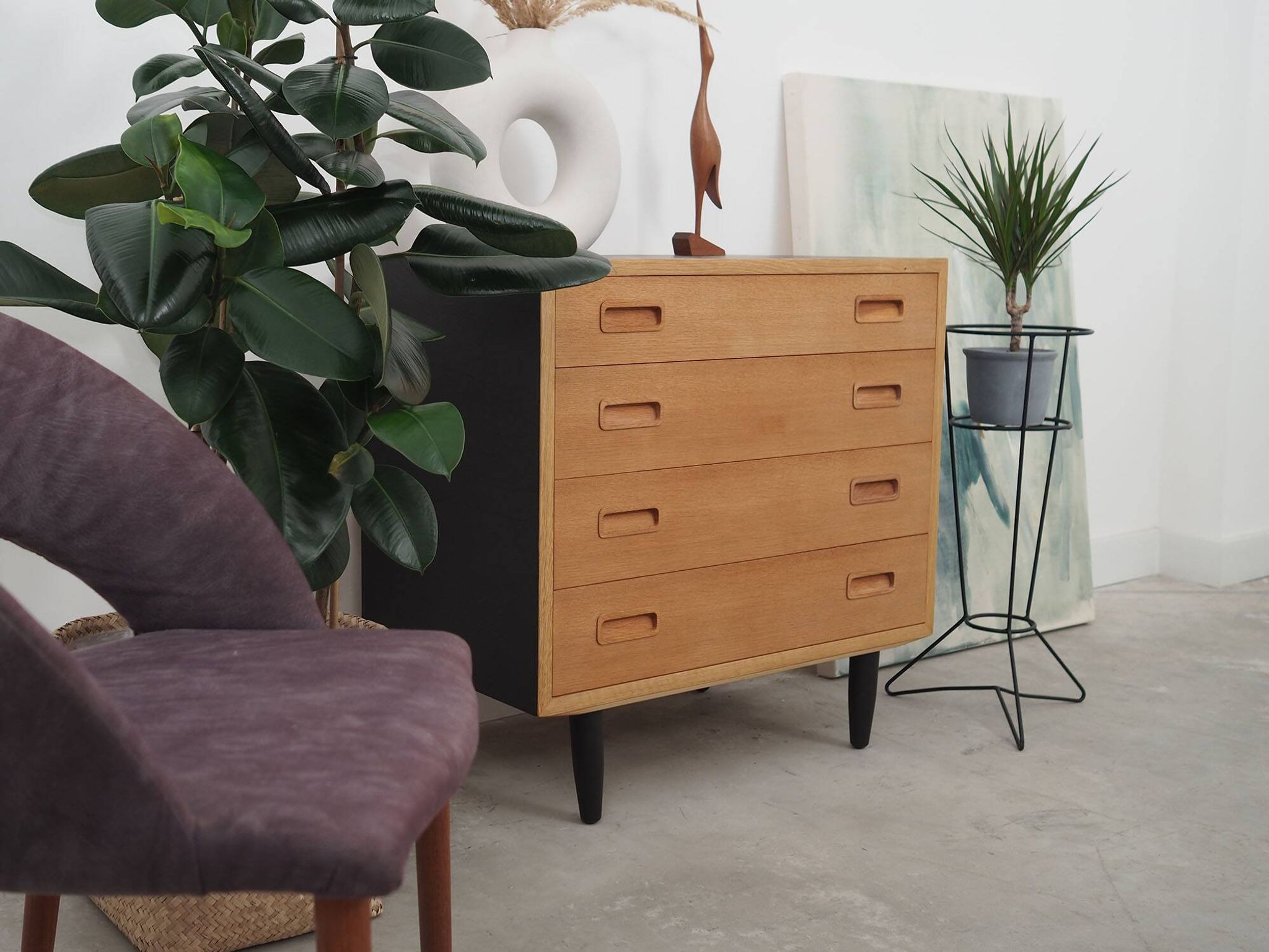 Ash chest of drawers, Danish design, 1970s, manufacturer: Hundevad & Co