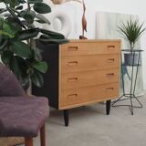 Ash chest of drawers, Danish design, 1970s, manufacturer: Hundevad & Co
