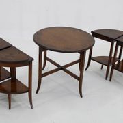 Tables gigognes Art Déco des années 1930 en noyer, Tchécoslovaquie
