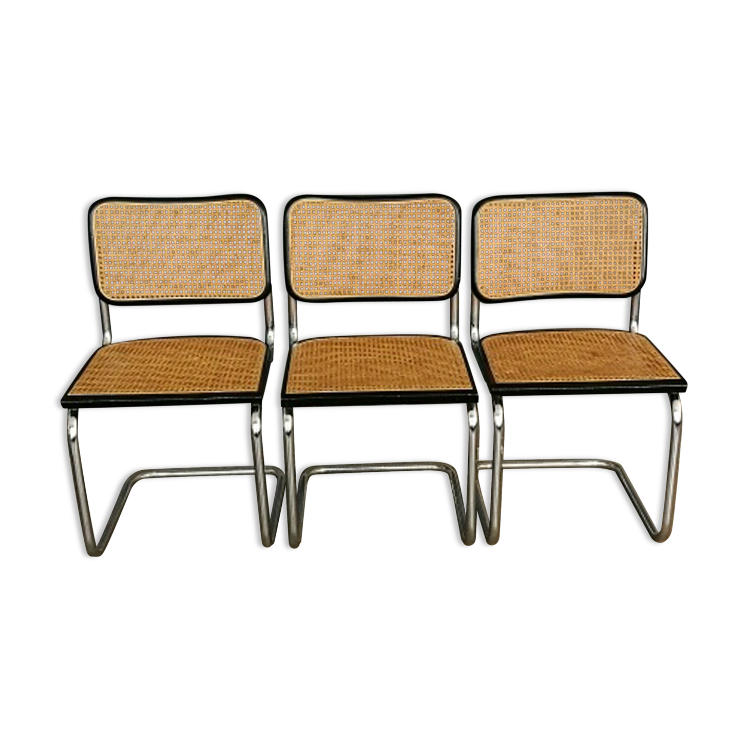 Lot de 3 chaises cesca de Marcel Breuer Circa 1970