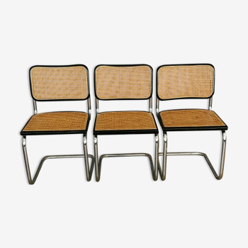 Lot de 3 chaises cesca de Marcel Breuer Circa 1970