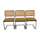 Lot de 3 chaises cesca de Marcel Breuer Circa 1970