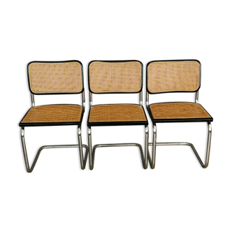 Lot de 3 chaises cesca de Marcel Breuer Circa 1970