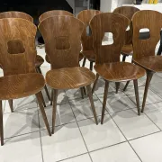 Set of 8 vintage Baumann bistro chairs from the 1970s.