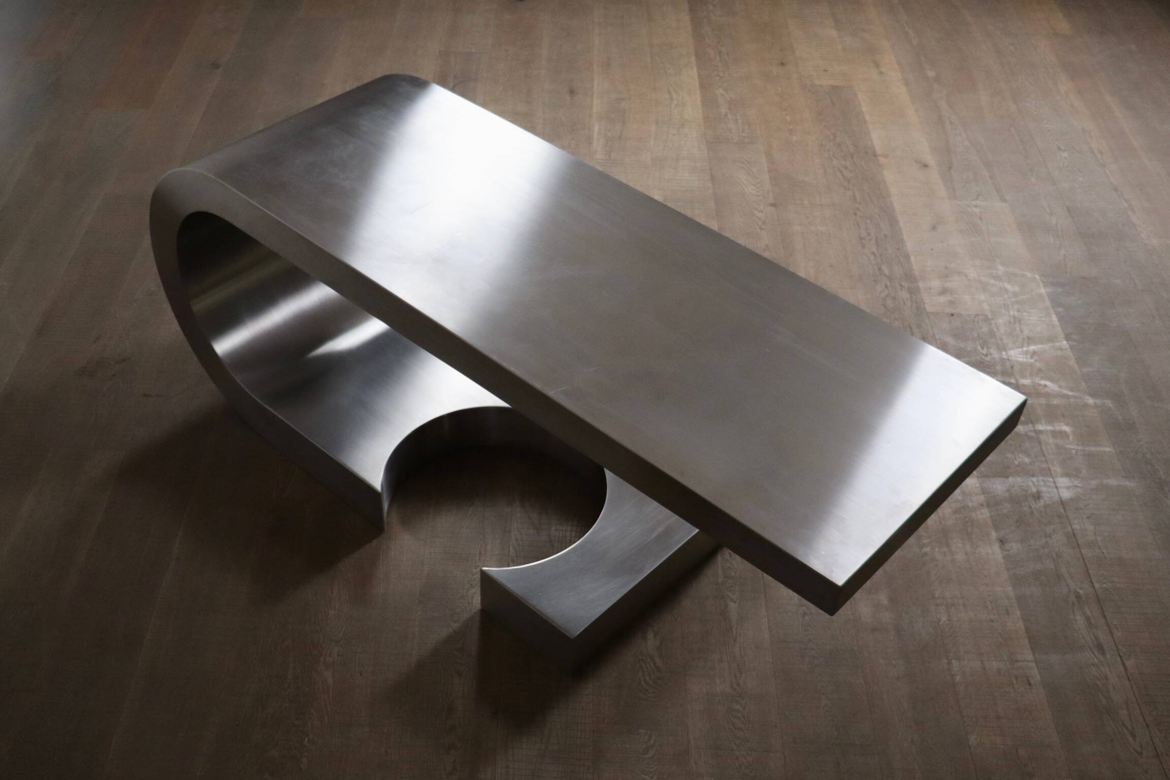 Rare Marzio Cecchi Steel Diapason Desk For Studio Most Firenze, 1970s