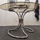 Chrome and smoked glass table.