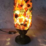 Table lamp gilded wood and stones