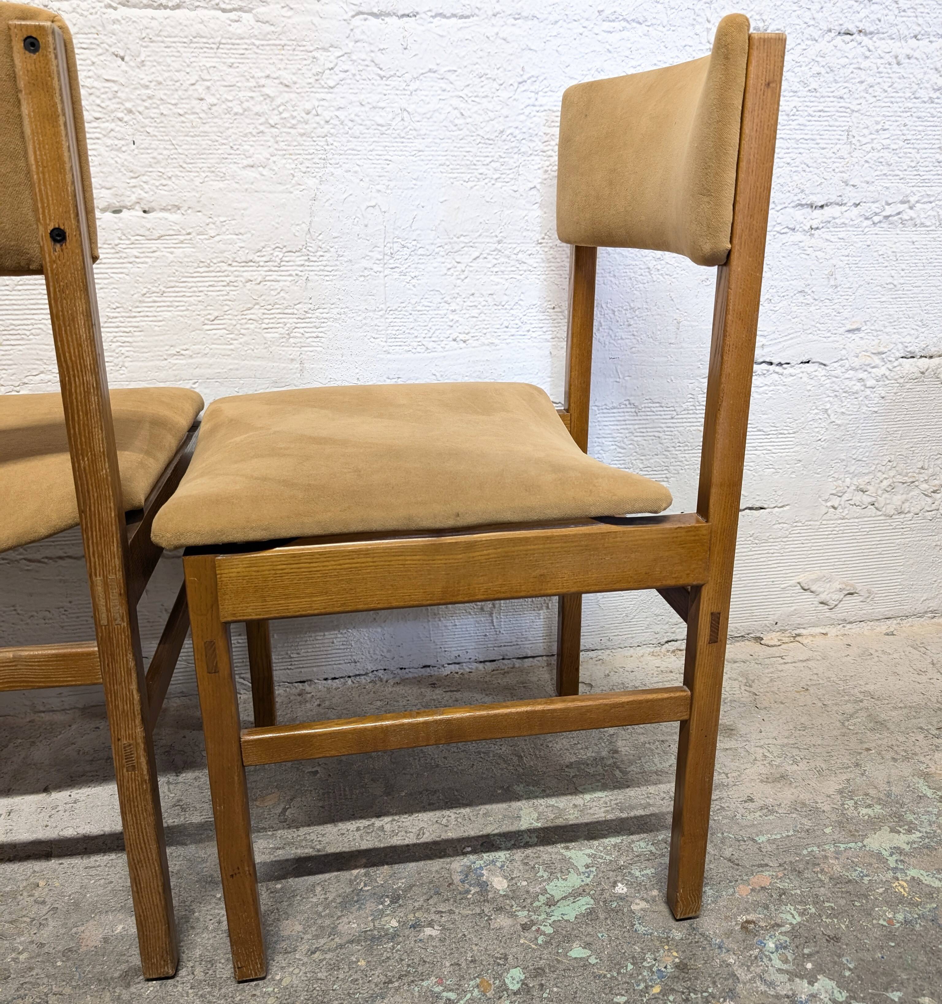 Pair of vintage velvet and wood chairs