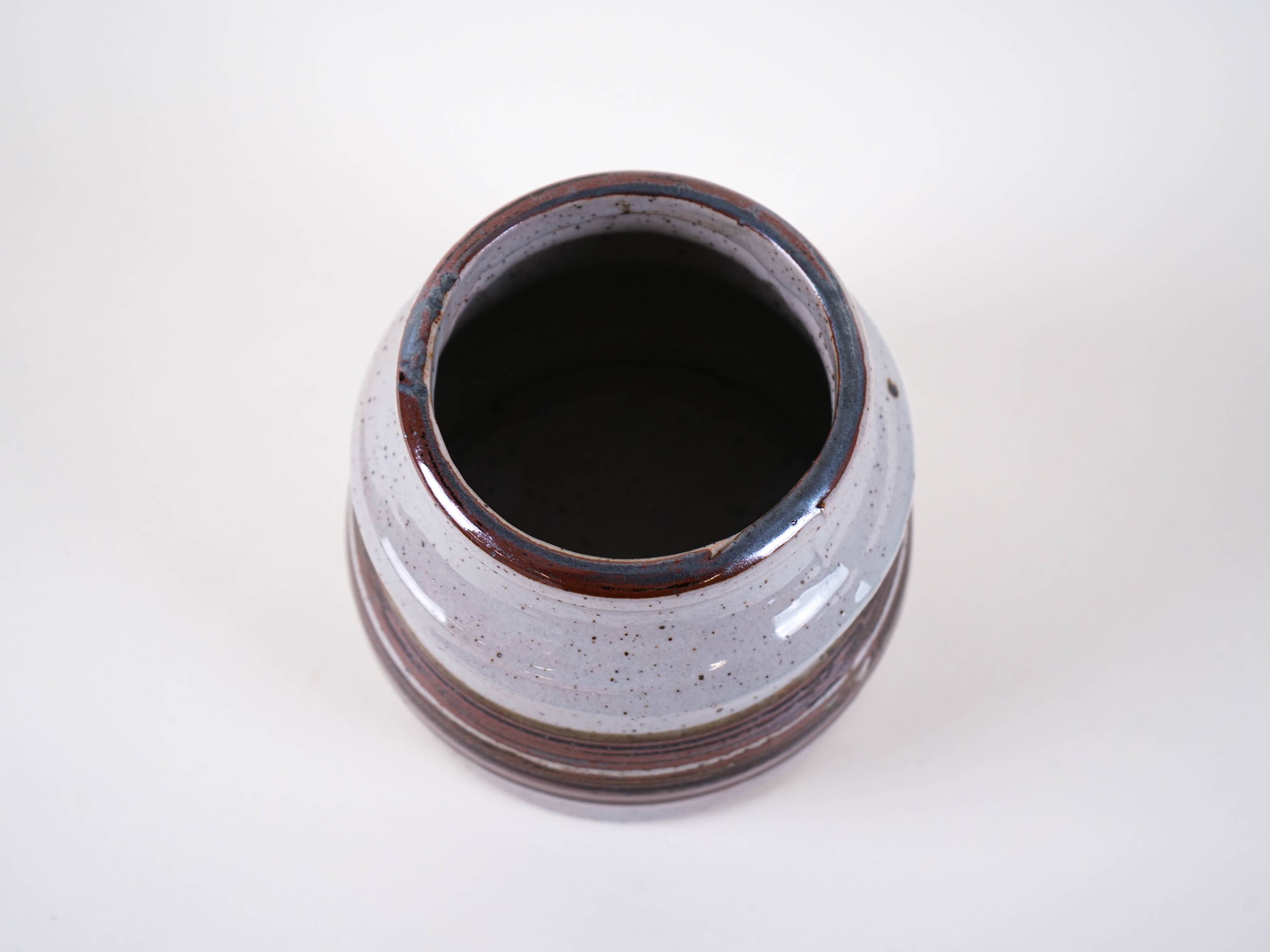Grey ceramic vase, Danish design, 1960s, made in Denmark
