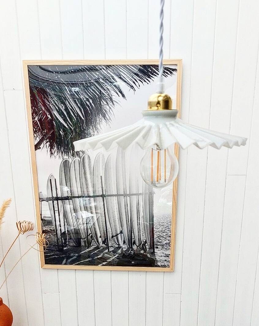 Vintage pleated pendant light