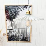 Vintage pleated pendant light