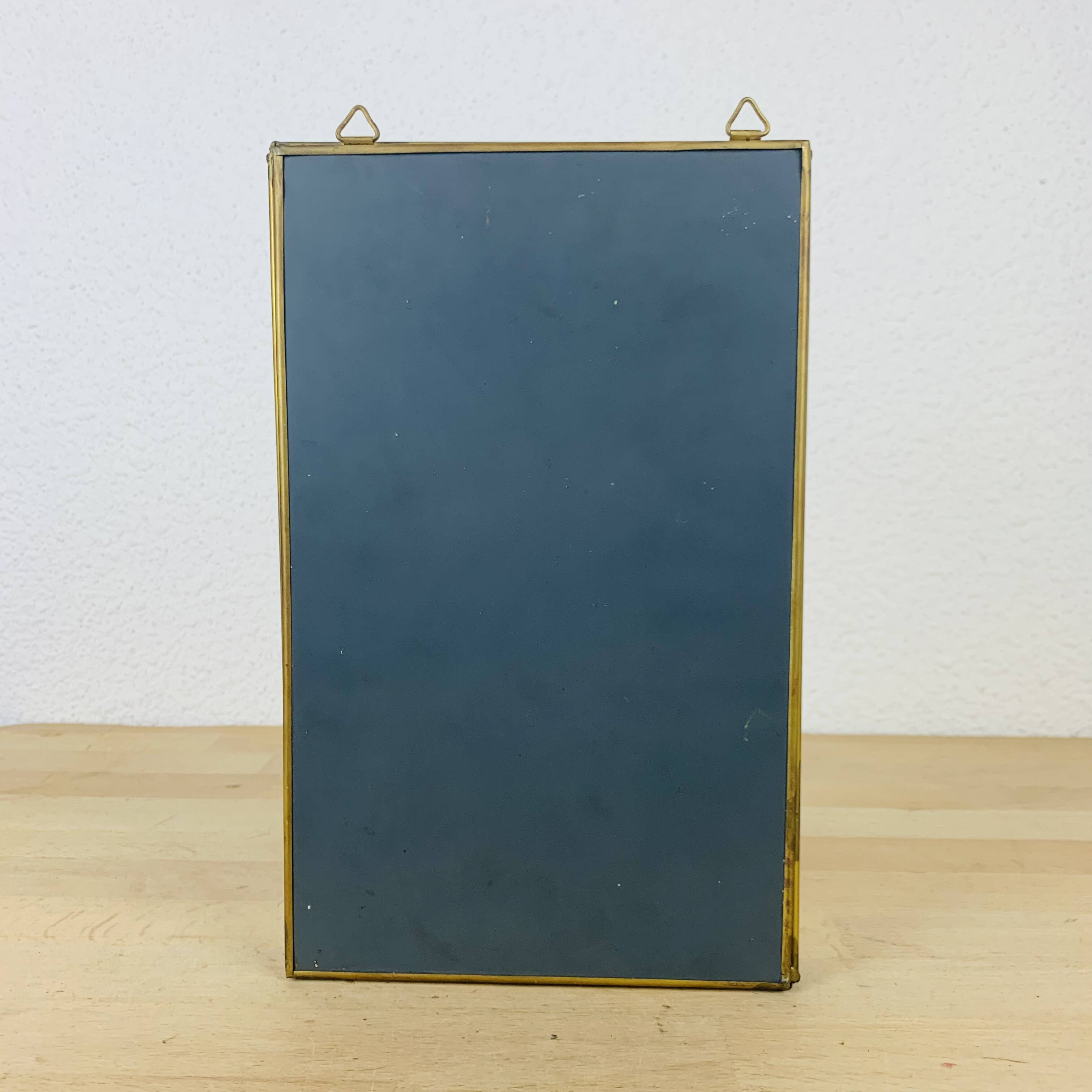 Miniature brass glass display case, shelf