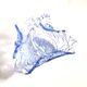 Blue pressed-moulded glass basket dish Meisenthal? Ashtray 1920