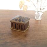Vintage brass mother-of-pearl box