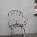 Xix° wrought iron garden armchair
