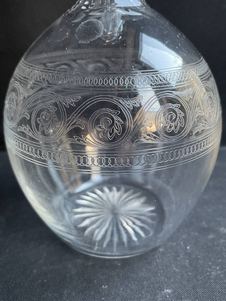 Baccarat carafe with Athenian engraving