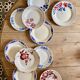 Set of 10 mismatched vintage dessert plates