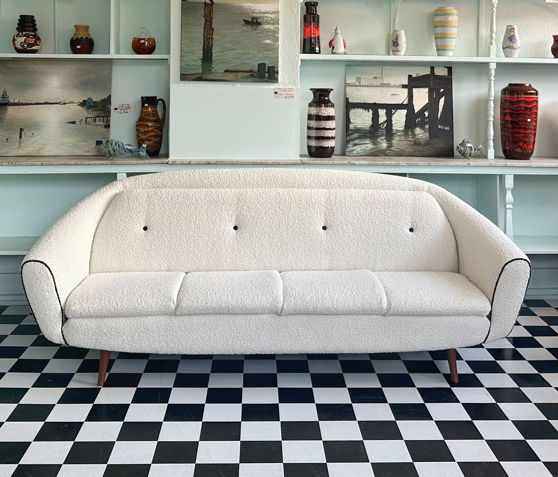 Canapé-lit moderne en boucle des années 1960 par Greaves et Thomas