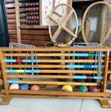 Old wooden croquet game
