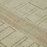 Hand-Knotted Turkish Contemporary 277 cm x 373 cm Beige Wool Carpet