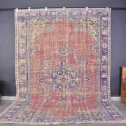 Tapis vintage en laine Oushak sku2303
