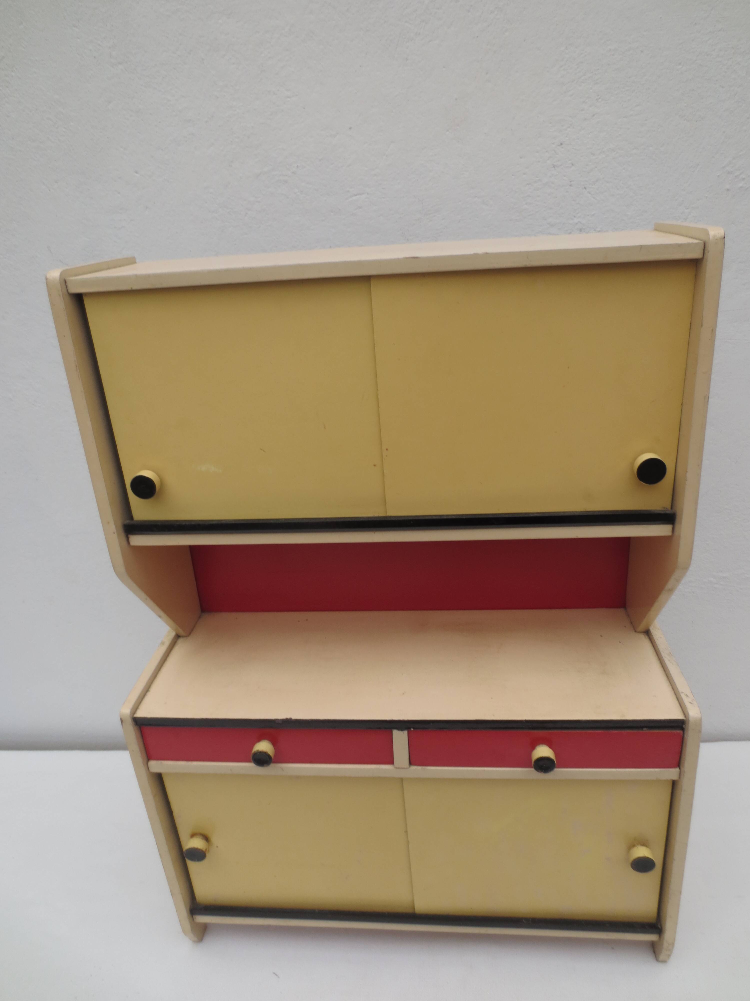Old toy, vintage kitchen buffet