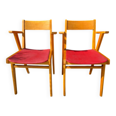 Fauteuils bridge pieds compas années 60
