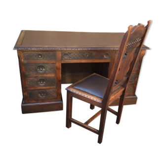 Bureau de ministre chêne style henri II breton 1900s