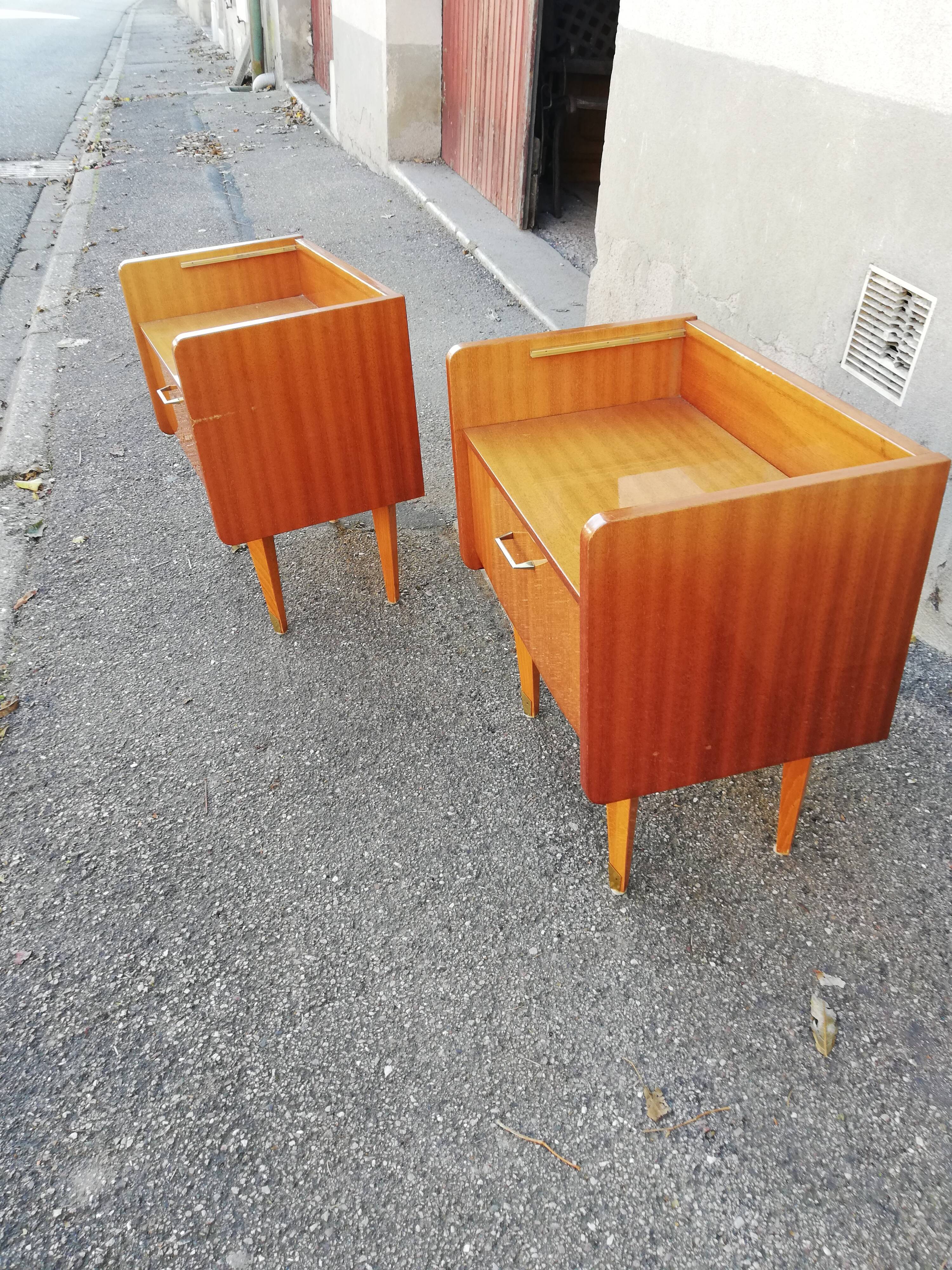 Pair of vintage bedside tables 1 flap