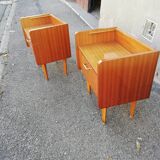 Pair of vintage bedside tables 1 flap