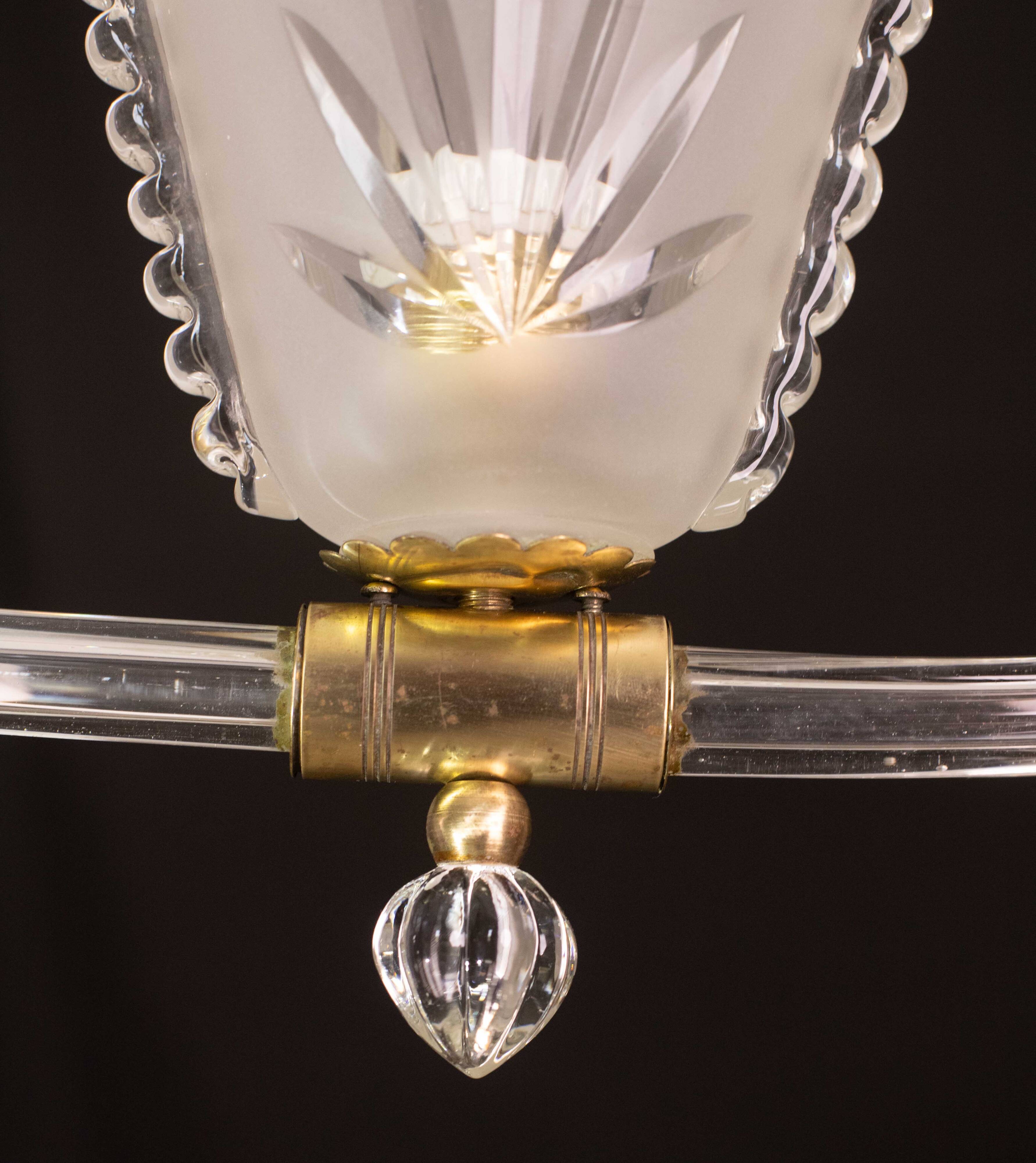 Charming Liberty Barovier and Toso Chandelier, 1940s