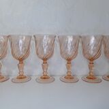 6 verres à pied rose torsadé Rosaline
